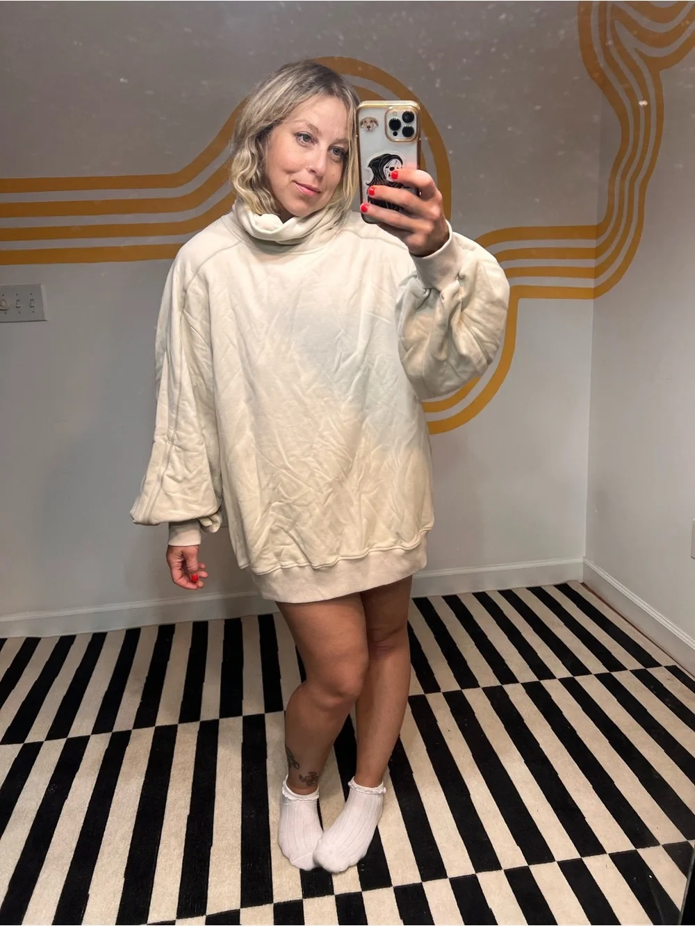 Cozy Cream Turtleneck Pullover Sweater for Women